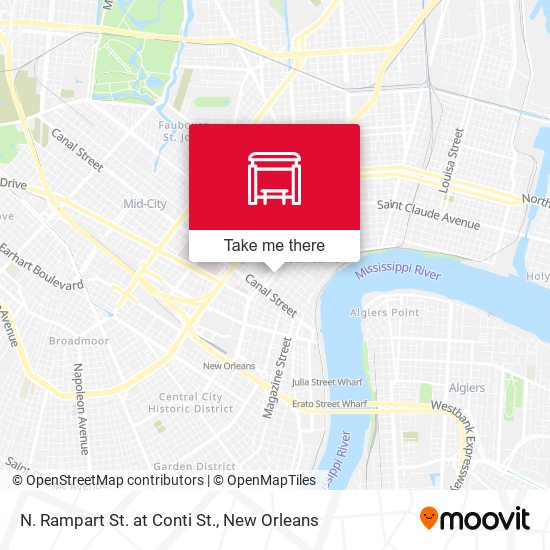 Mapa de N. Rampart St. at Conti St.