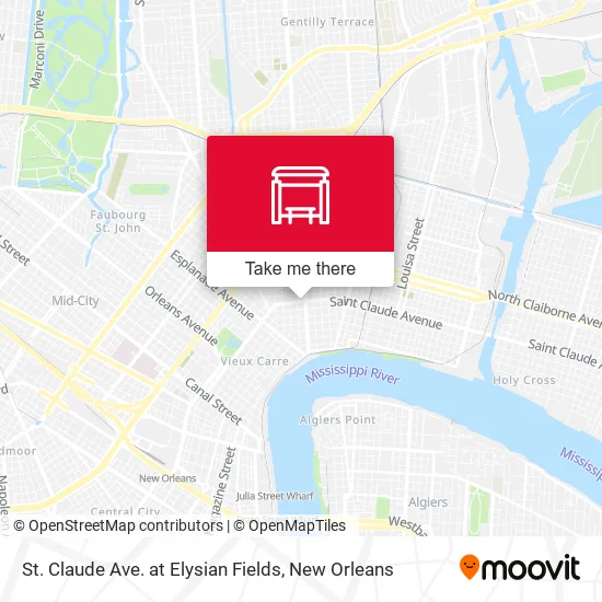 Mapa de St. Claude Ave. at Elysian Fields