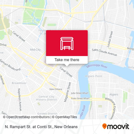 N. Rampart St. at Conti St. map
