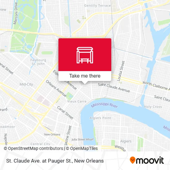 Mapa de St. Claude Ave. at Pauger St.