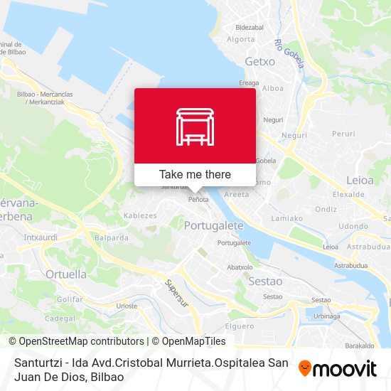Santurtzi - Ida Avd.Cristobal Murrieta.Ospitalea San Juan De Dios map