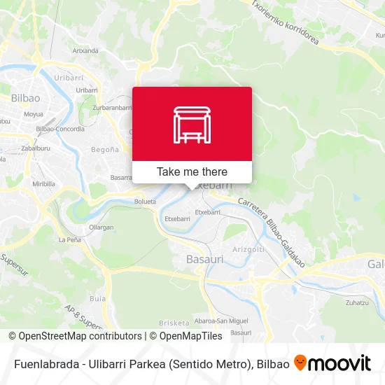 Fuenlabrada - Ulibarri Parkea (Sentido Metro) map