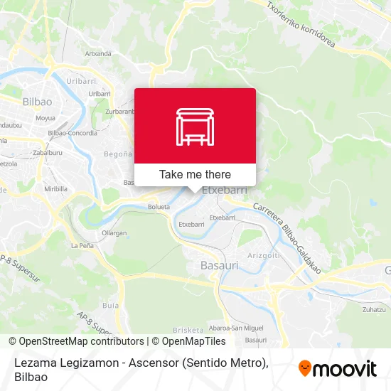 Lezama Legizamon - Ascensor (Sentido Metro) map