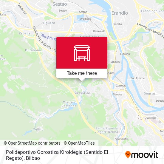 Polideportivo Gorostiza Kiroldegia (Sentido El Regato) map