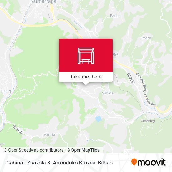 Gabiria - Zuazola 8- Arrondoko Kruzea map