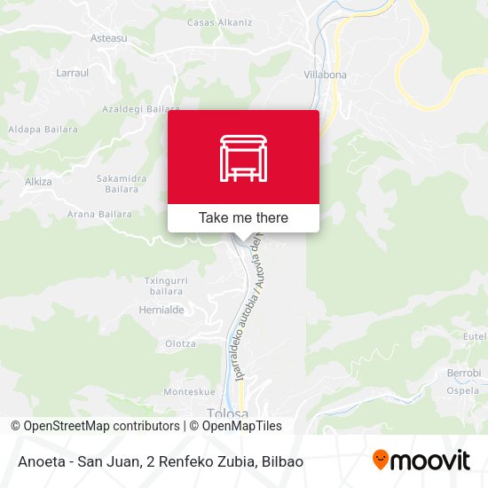 Anoeta - San Juan, 2 Renfeko Zubia map