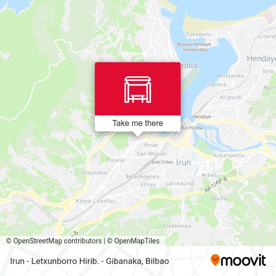 Irun - Letxunborro Hirib. - Gibanaka map