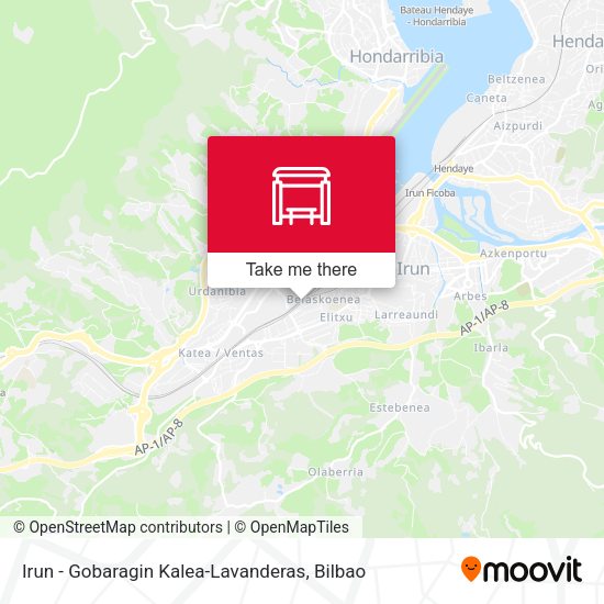 Irun - Gobaragin Kalea-Lavanderas map