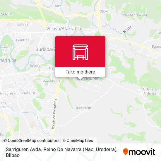 Sarriguren Avda. Reino De Navarra (Nac. Urederra) map