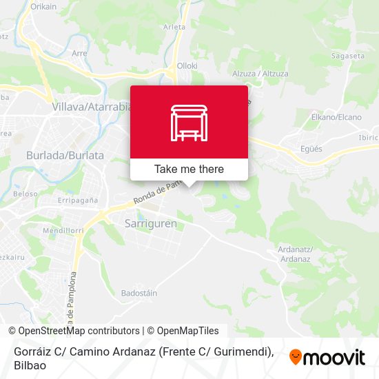Gorráiz C/ Camino Ardanaz (Frente C/ Gurimendi) map
