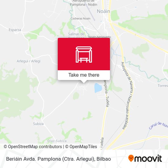 Beriáin Avda. Pamplona (Ctra. Arlegui) map
