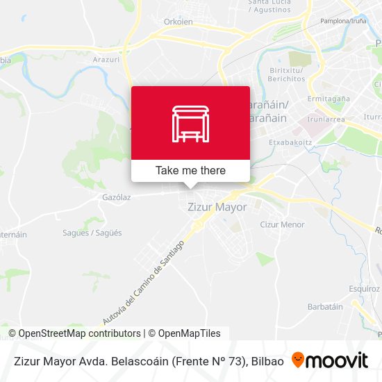 Zizur Mayor Avda. Belascoáin (Frente Nº 73) map