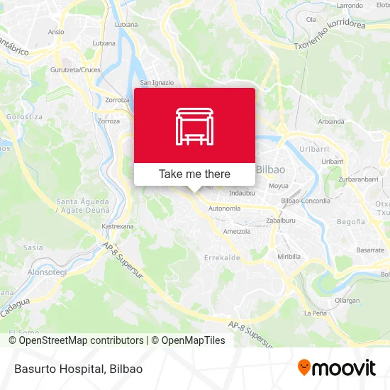 Basurto Hospital map