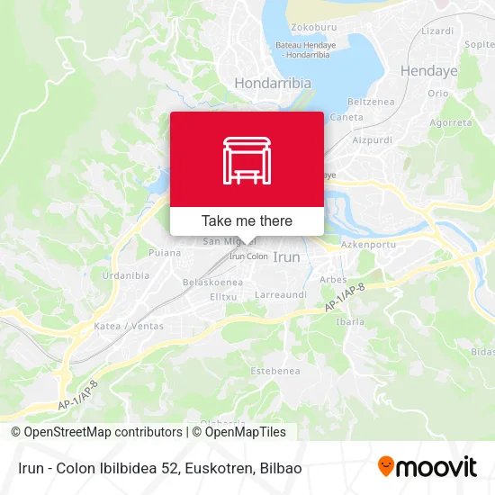 Irun - Colon Ibilbidea 52, Euskotren map