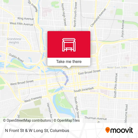 N Front St & W Long St map