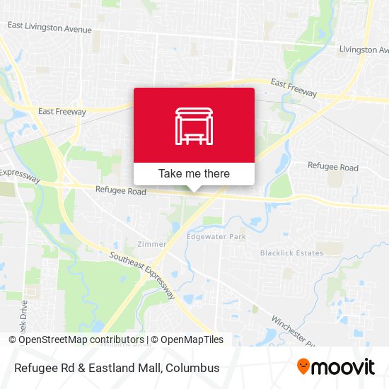 Refugee Rd & Eastland Mall map