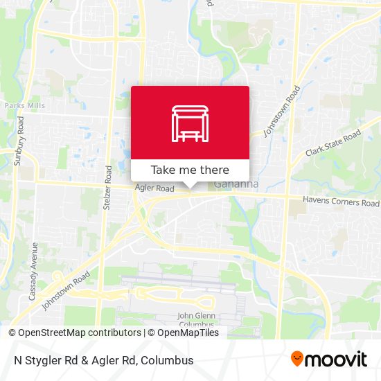 N Stygler Rd & Agler Rd map