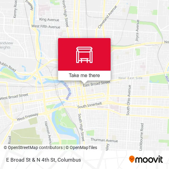Mapa de E Broad St & N 4th St