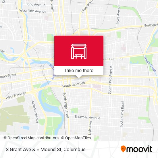 S Grant Ave & E Mound St map