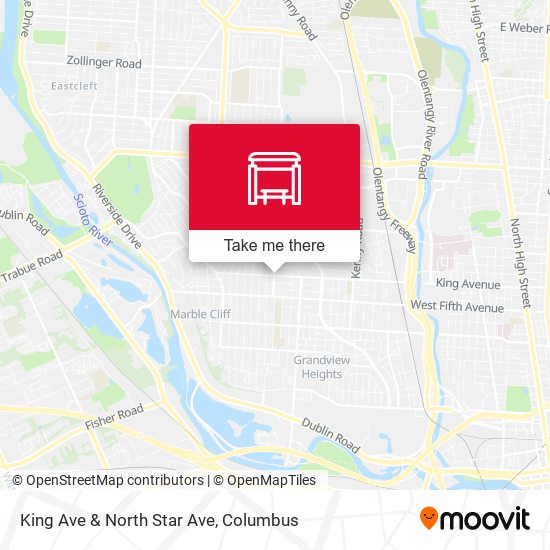 King Ave & North Star Ave map