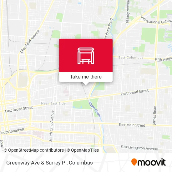 Greenway Ave & Surrey Pl map