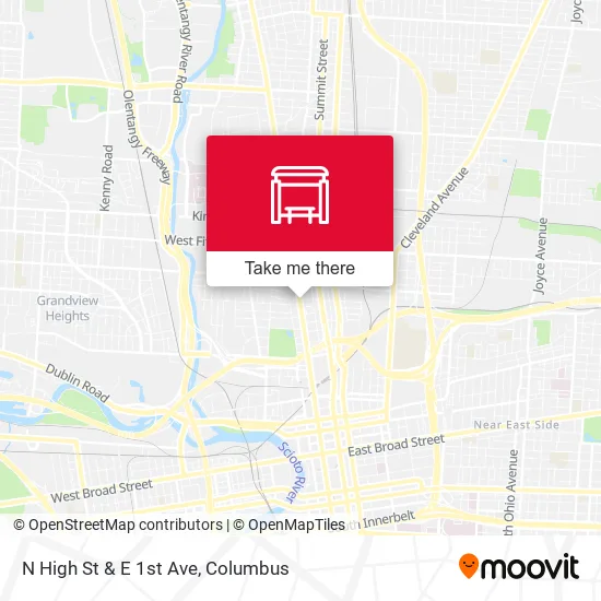 N High St & E 1st Ave map