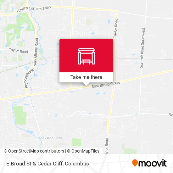E Broad St & Cedar Cliff map