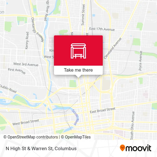 N High St & Warren St map