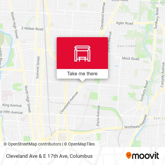 Cleveland Ave & E 17th Ave map