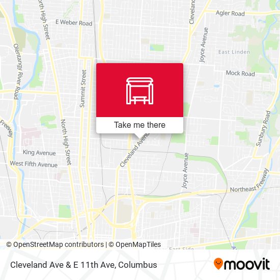Cleveland Ave & E 11th Ave map