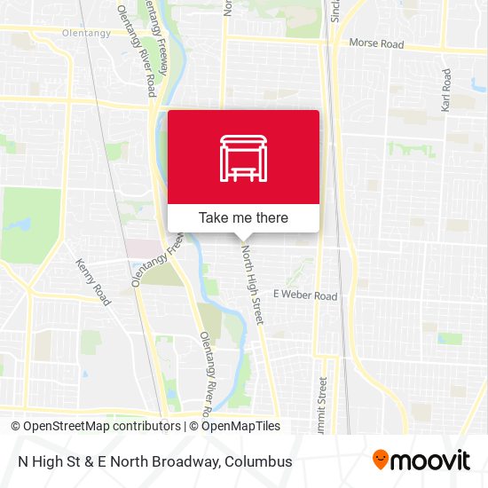 N High St & E North Broadway map