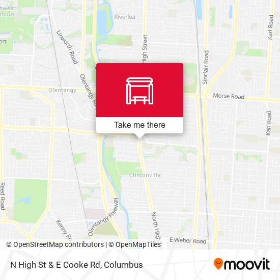 N High St & E Cooke Rd map