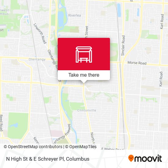 N High St & E Schreyer Pl map