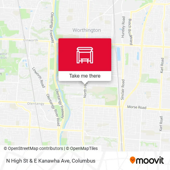 N High St & E Kanawha Ave map