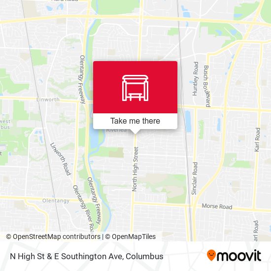 Mapa de N High St & E Southington Ave