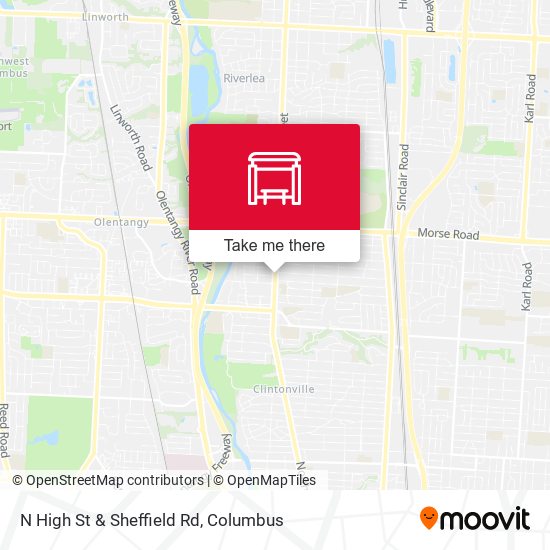 N High St & Sheffield Rd map