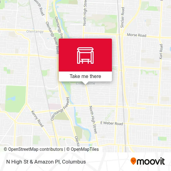 N High St & Amazon Pl map