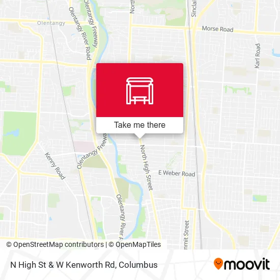 N High St & W Kenworth Rd map