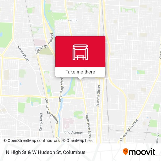 N High St & W Hudson St map