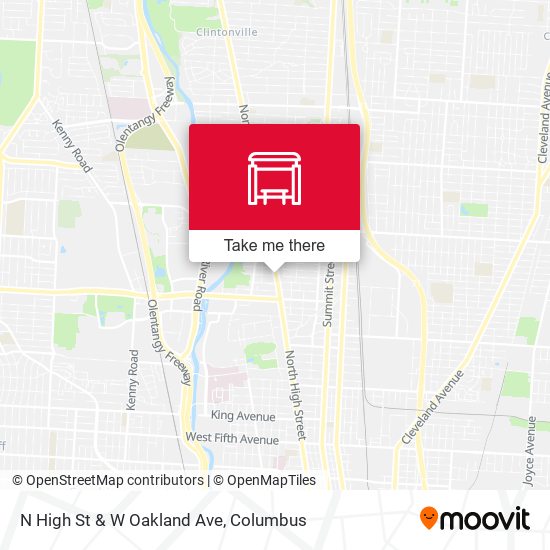N High St & W Oakland Ave map