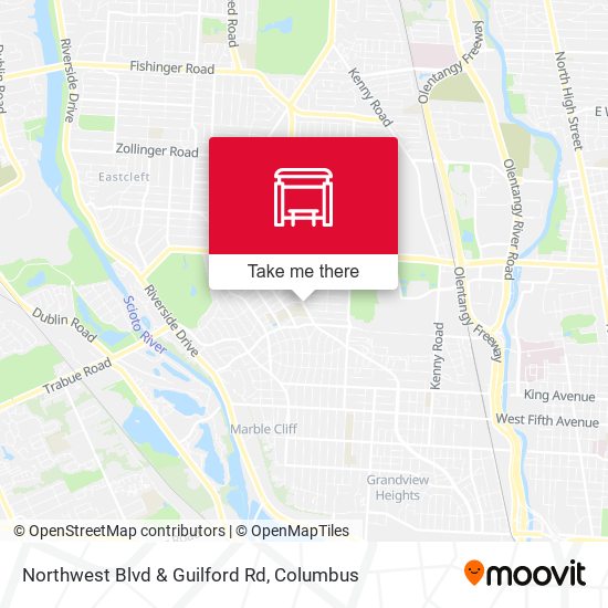Northwest Blvd & Guilford Rd map