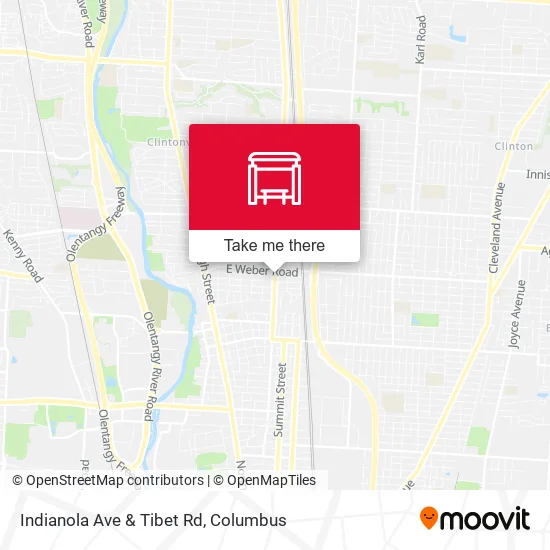 Indianola Ave & Tibet Rd map