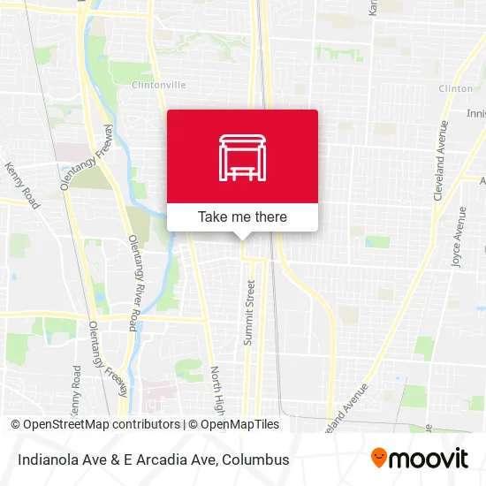 Mapa de Indianola Ave & E Arcadia Ave