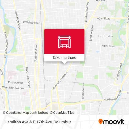 Mapa de Hamilton Ave & E 17th Ave