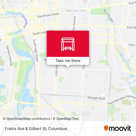 Frebis Ave & Gilbert St map