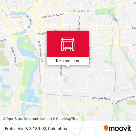 Frebis Ave & S 18th St map