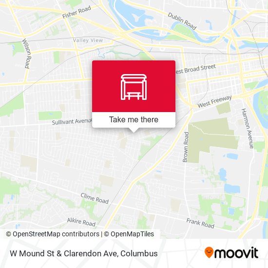 W Mound St & Clarendon Ave map