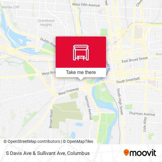S Davis Ave & Sullivant Ave map