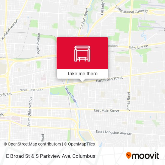 E Broad St & S Parkview Ave map