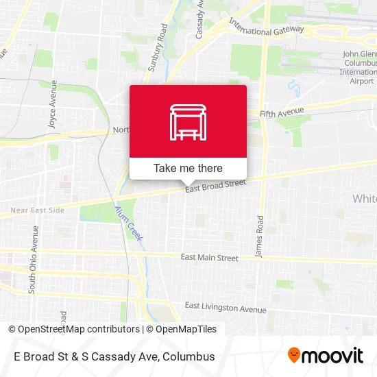 Mapa de E Broad St & S Cassady Ave
